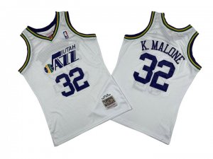 NBA 32 K.Malone Utah Jazz M&N Maillot blanc